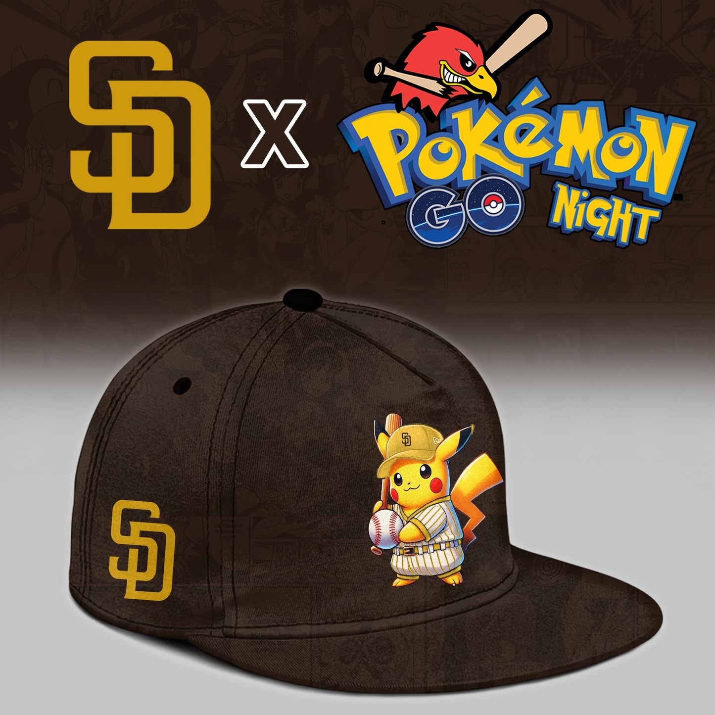 San Diego Padres 2025 Pokémon GO Night Limited Brown Jersey | FH54