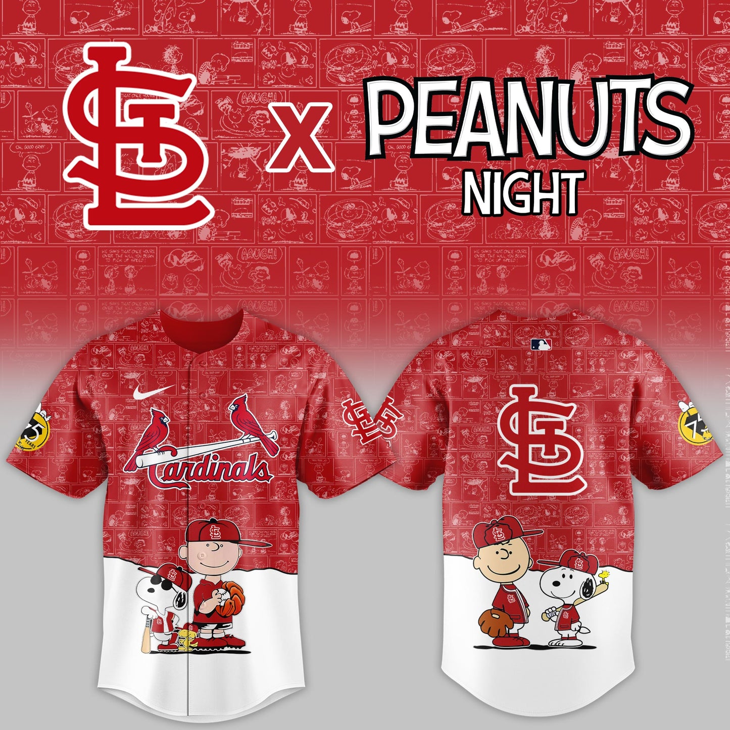 StLouis Cardinals 2025 Peanuts Night Game Limited Jersey | JA38