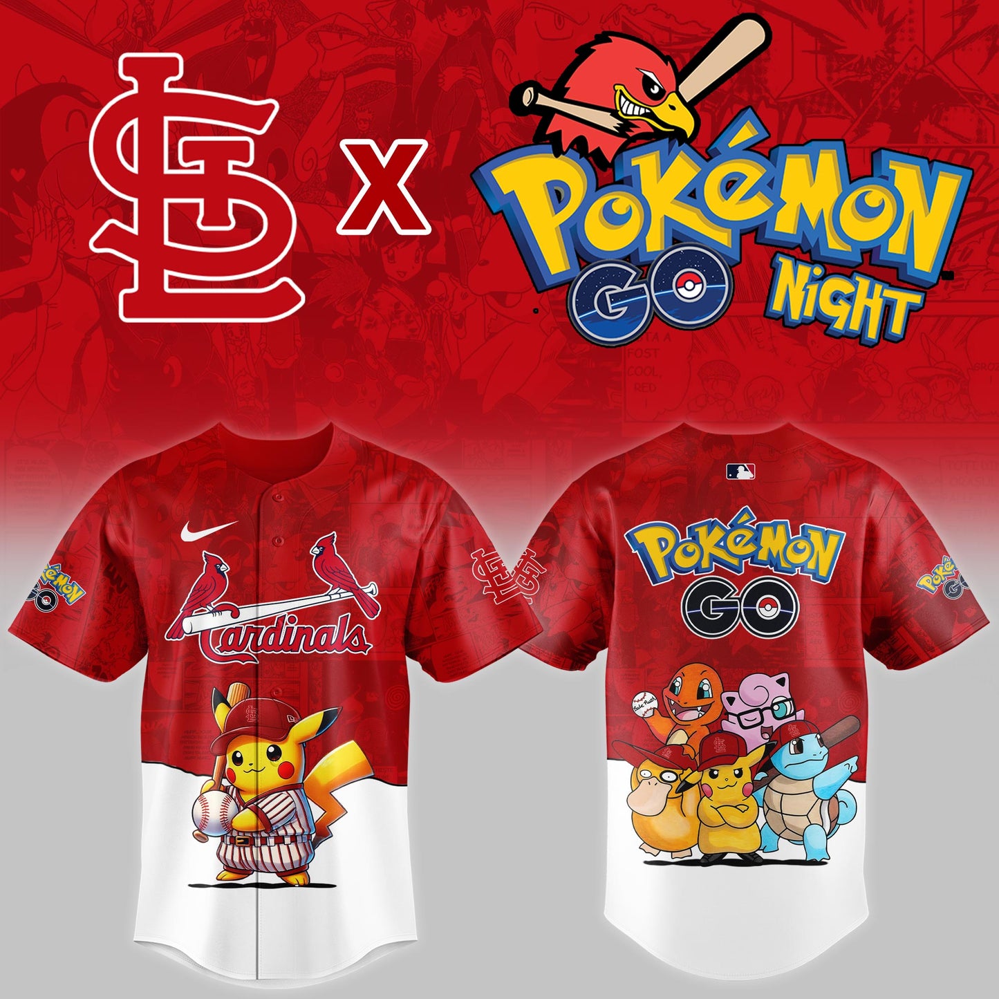 StLouis Cardinals 2025 Pokémon GO Night Limited Jersey | EG50