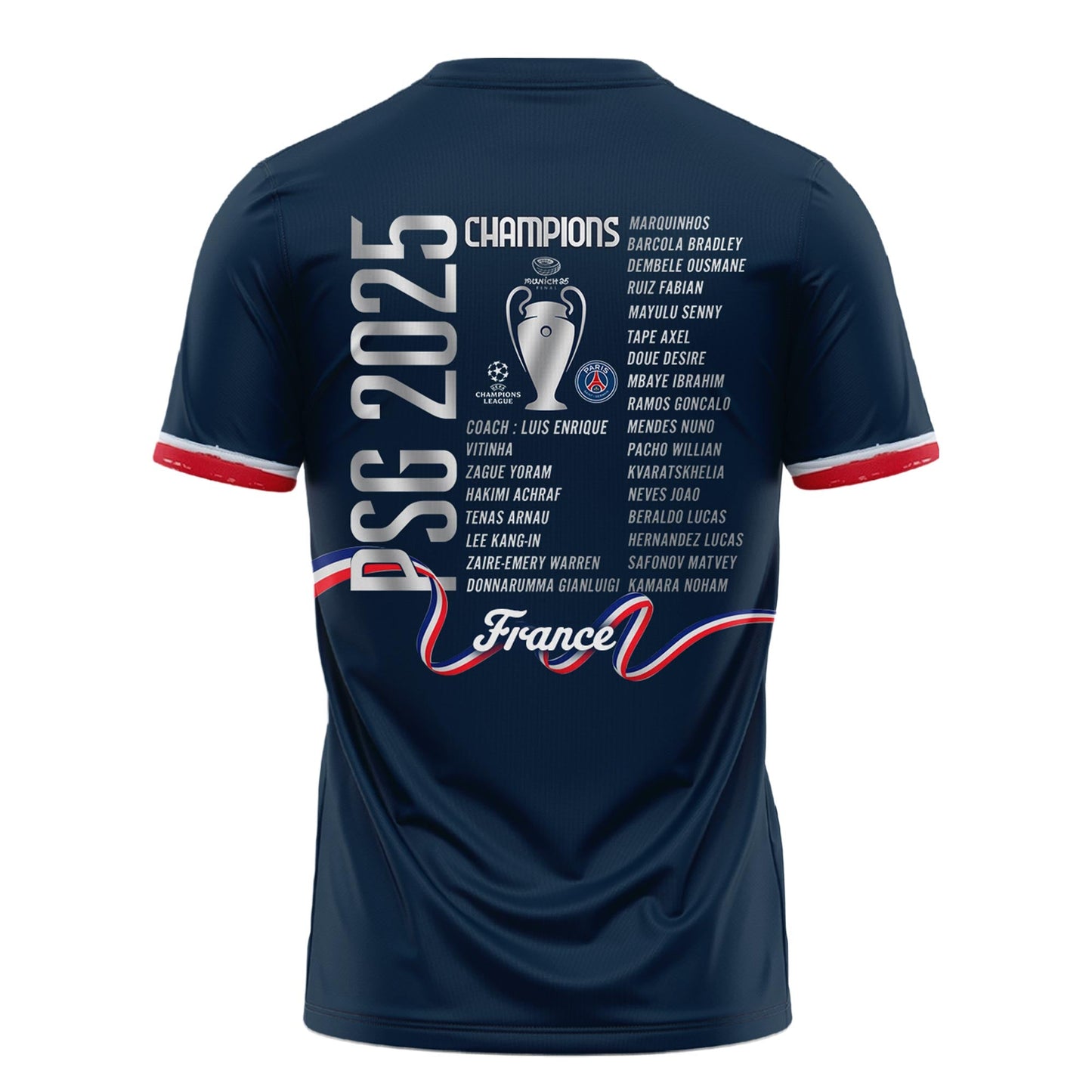 _Paris Saint-Germain F.C Champions League Winner 2025 T.Shirt #1
