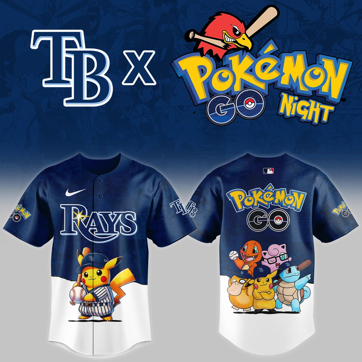 Tampa Bay Rays 2025 Pokémon GO Night Limited Jersey | YJ70