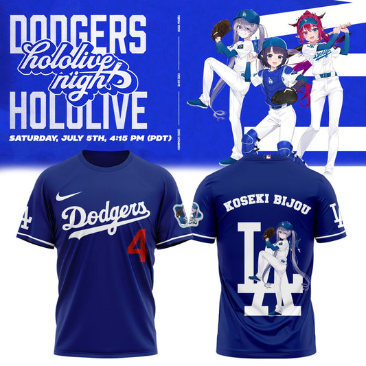 Los Angeles Dodgers Baseball T-Shirt - Hololive Night Biboo Shirts 2025