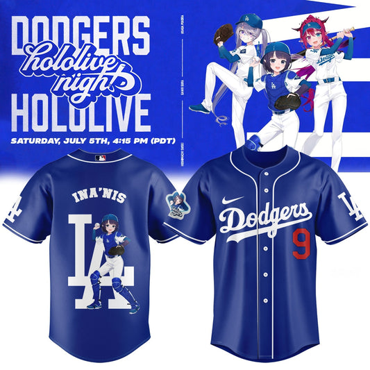 Los Angeles Dodgers Baseball Jersey - Hololive Night Ina’nis Jersey 2025