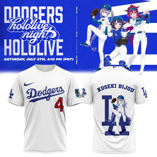 Los Angeles Dodgers Baseball T-Shirt - Hololive Night Biboo Shirts 2025