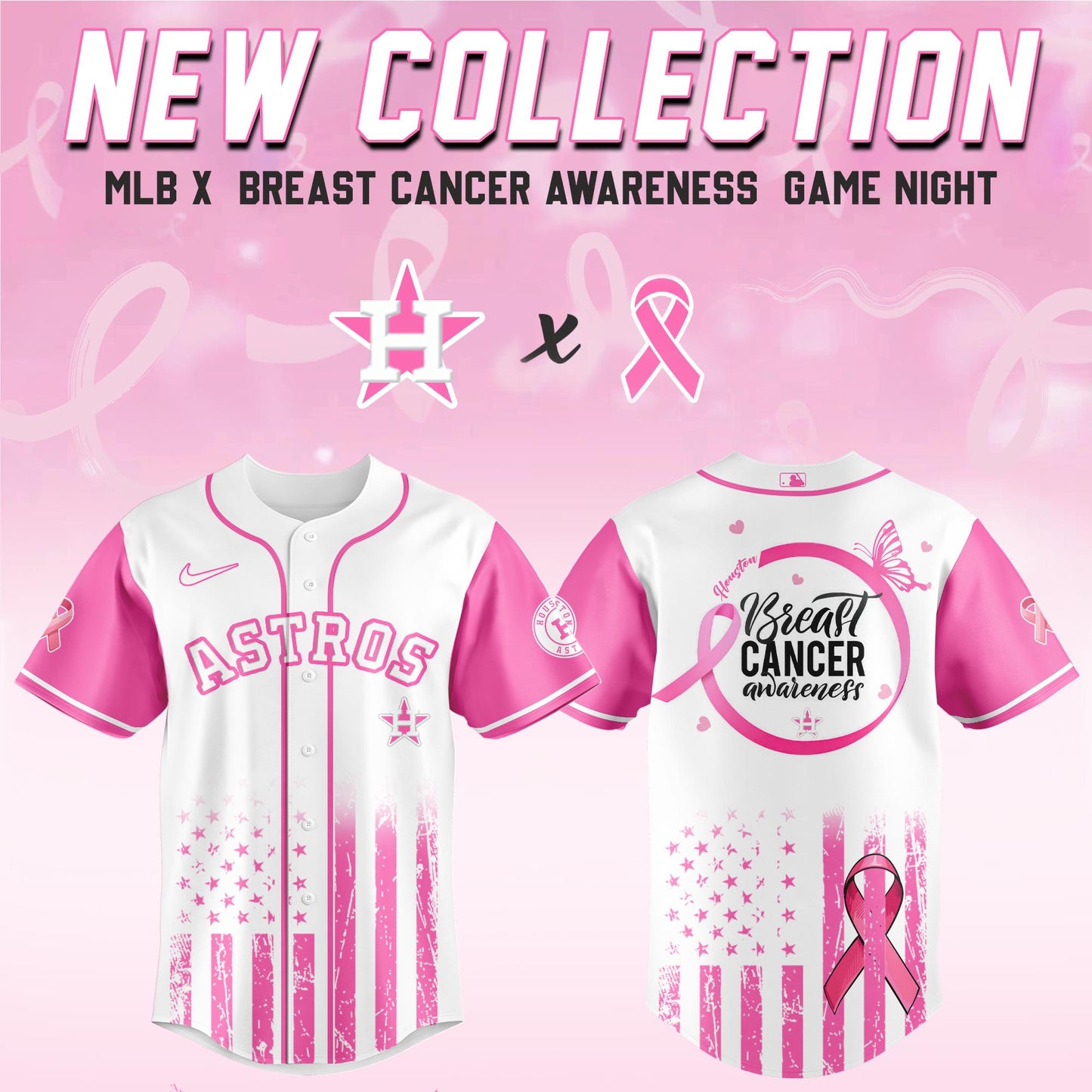 Houston Astros x Breast Cancer Awareness Game Night Jersey Editons Limited v2