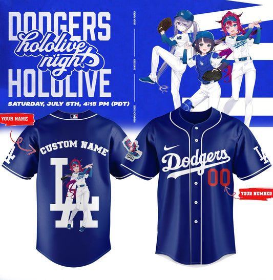 Los Angeles Dodgers Baseball Jersey - Hololive Night IRyS Jersey 2025 Custom Name and Number