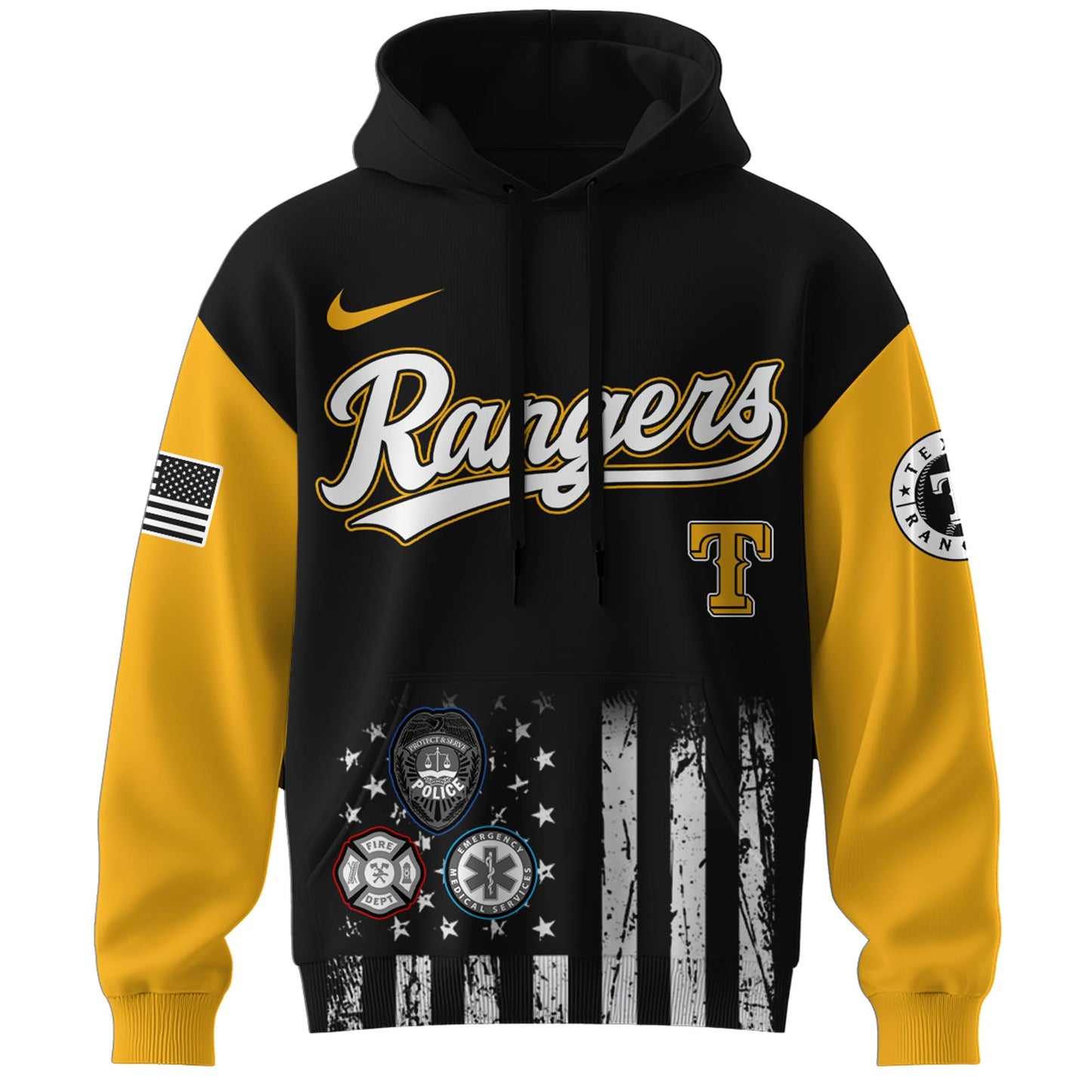 . Texas Rangers MLB x First Responders Night Hoodie Limited Edition