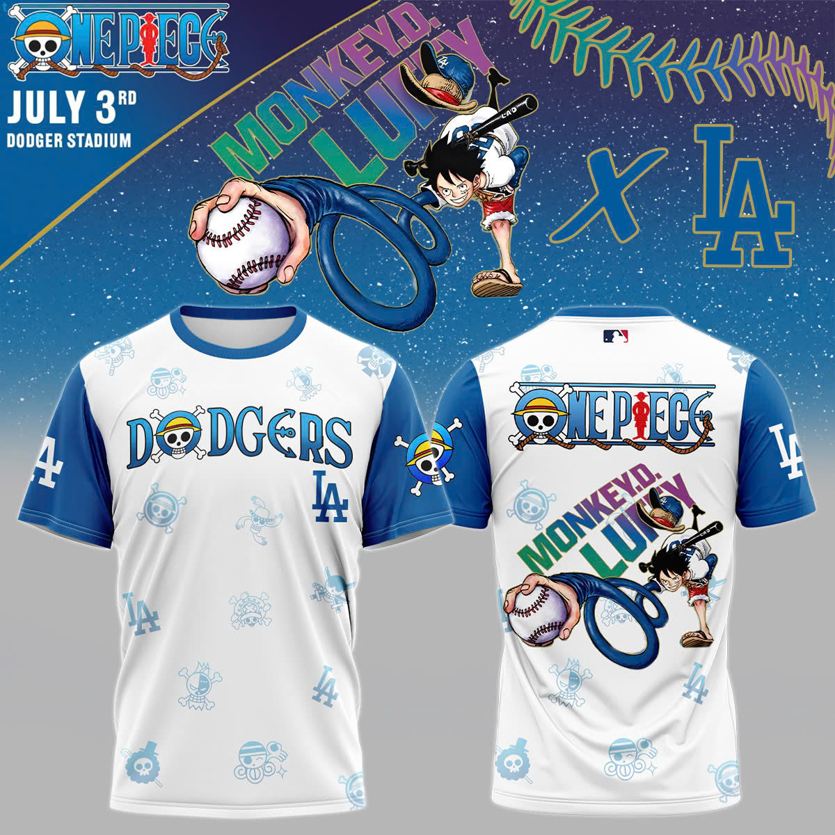 (Buy 1 get 1)__ONE PIECE Night with the Los Angeles tshirt