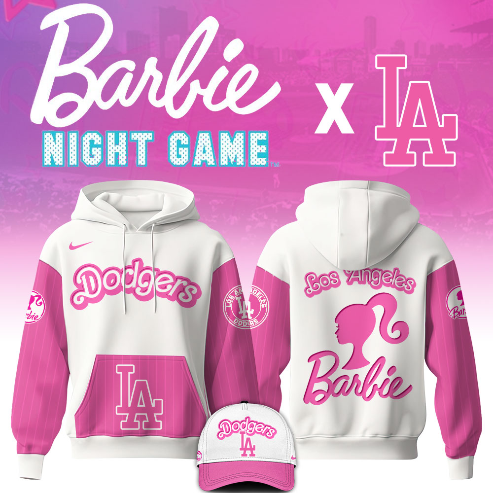 .    Los Angeles Dodgers MLB x Barbie Night Game Limited Edition Hoodie 2025
