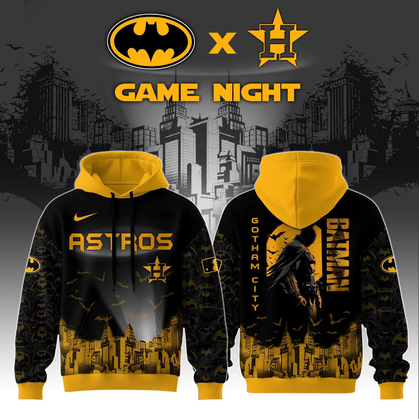 .Houston Astros x DC Batman Game Night Special Edition Hoodie