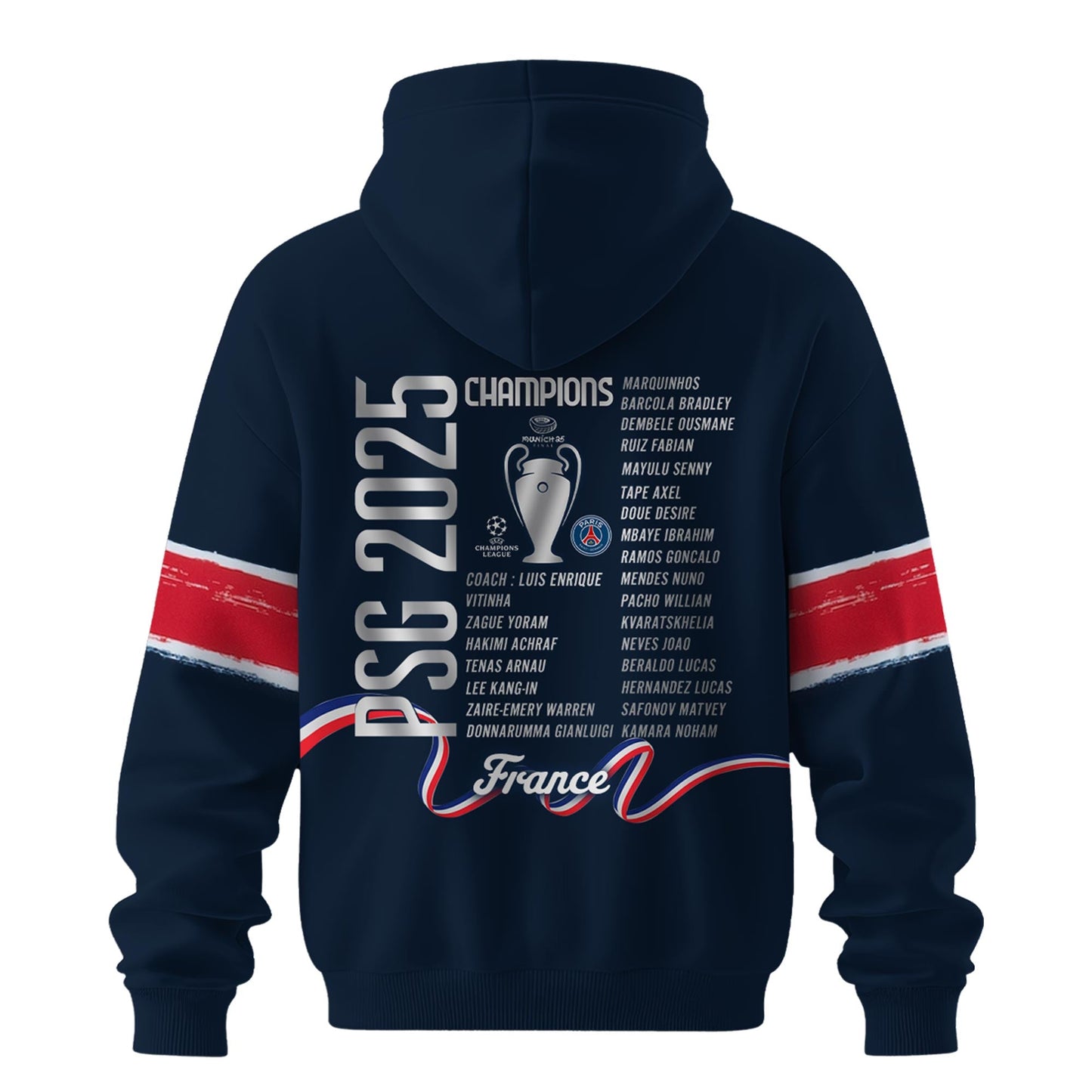 _Paris Saint-Germain F.C Champions League Winner 2025 Hoodie #1