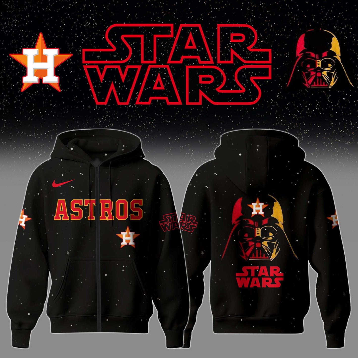 .Houston Astros x Stars Wars Night Hoodie Editions Limited