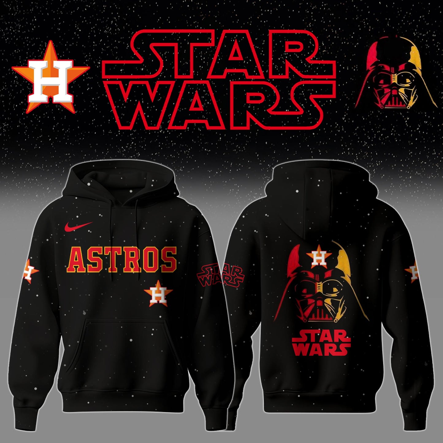 .Houston Astros x Stars Wars Night Hoodie Editions Limited