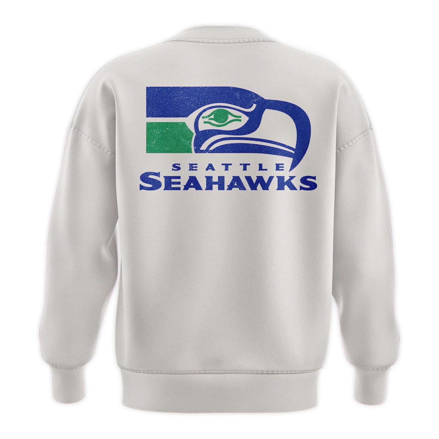 Men's Seattle Seahawks Starter White Team Logo Pullover Sweatshirt V1