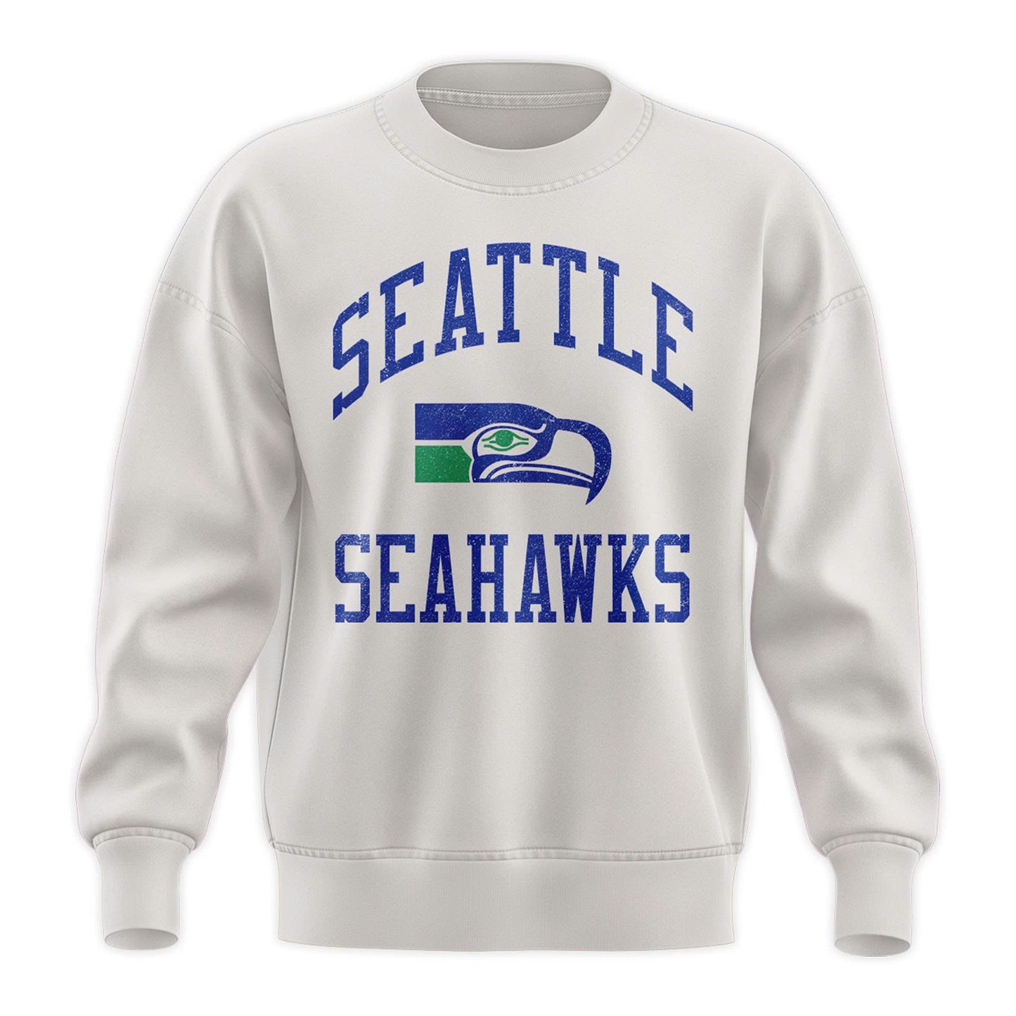 Men's Seattle Seahawks Starter White Team Logo Pullover Sweatshirt V1