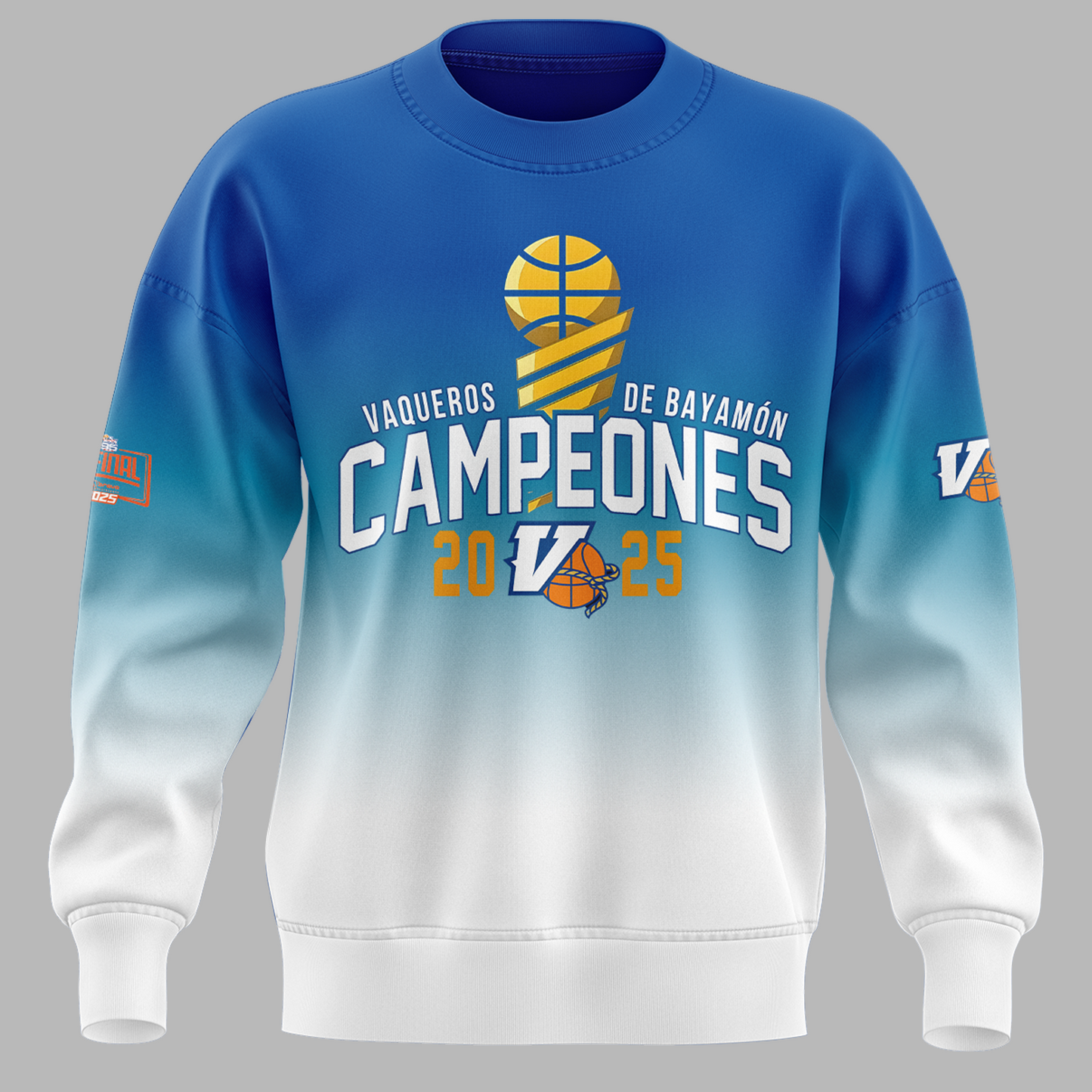 14.Vaqueros de Bayamon Champions Baloncesto Superior Nacional 2025 SWEATSHIRT