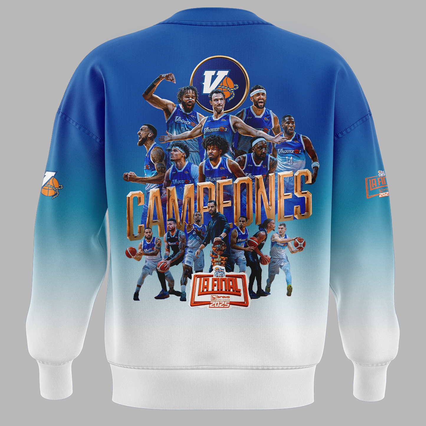 14.Vaqueros de Bayamon Champions Baloncesto Superior Nacional 2025 SWEATSHIRT