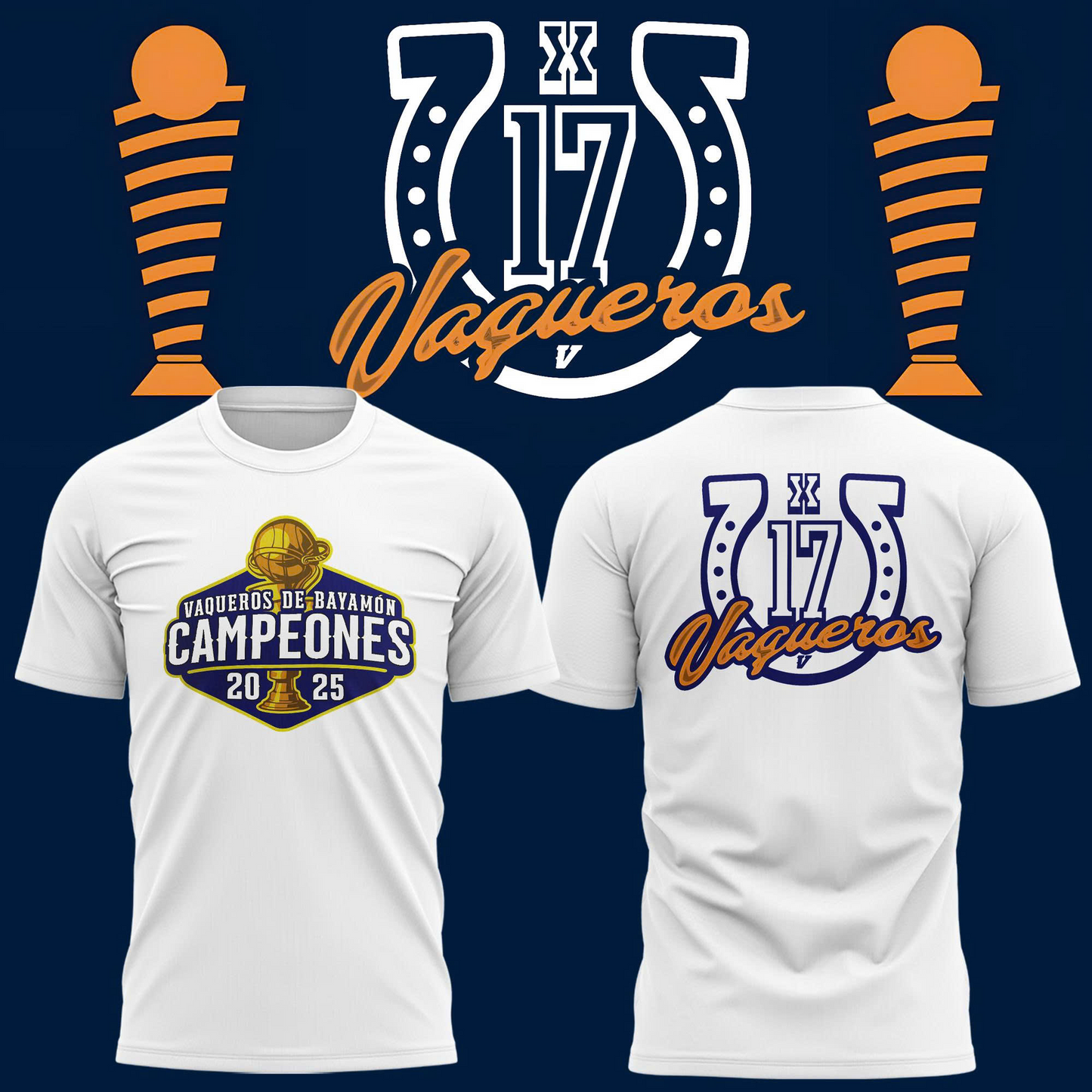 20.Vaqueros de Bayamon Champions Baloncesto Superior Nacional 2025 Tshirt