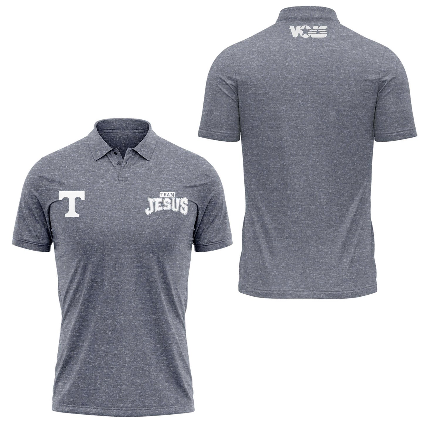 Tennessee Football Team Jesus Grey Polo