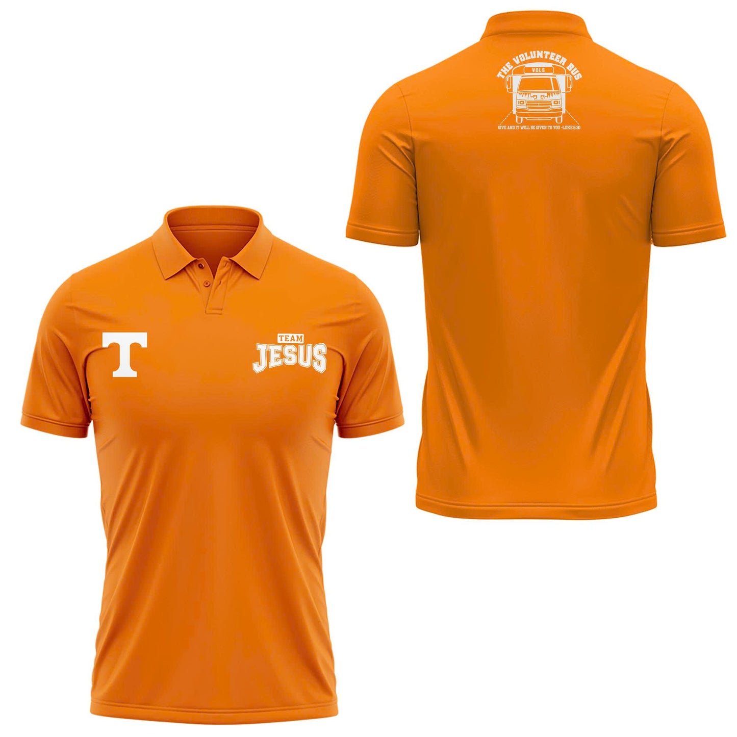 Tennessee Football Team Jesus Orange Polo