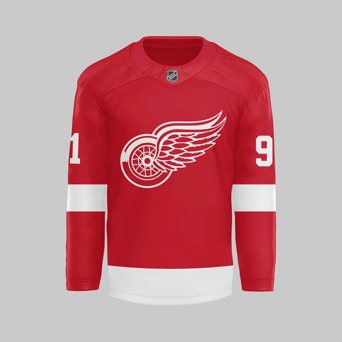 Detroit Red Wings 91 Sergei Fedorov Hockey Jersey-Red
