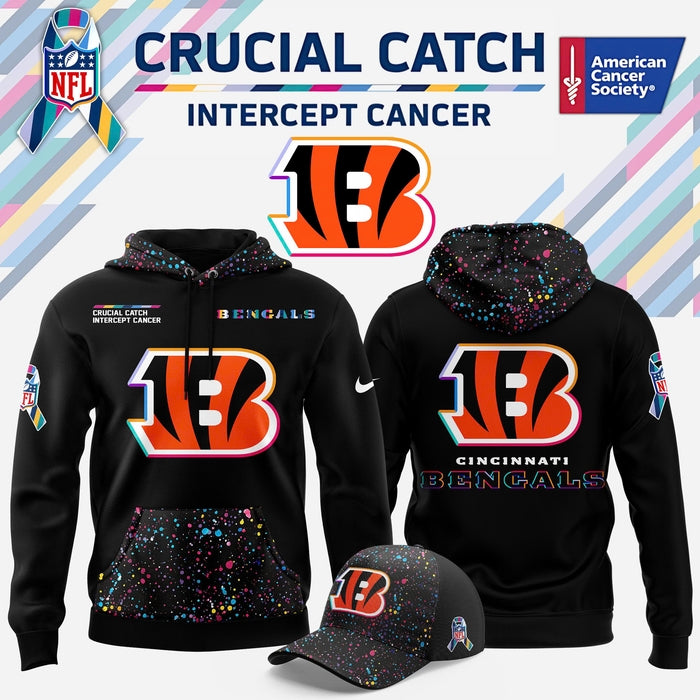 Cincinnati Bengals NFL Crucial Catch 2025 Hoodie Black
