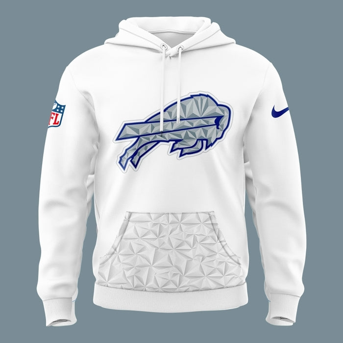 Buffalo Bills 2025 Cold Front White Hoodie