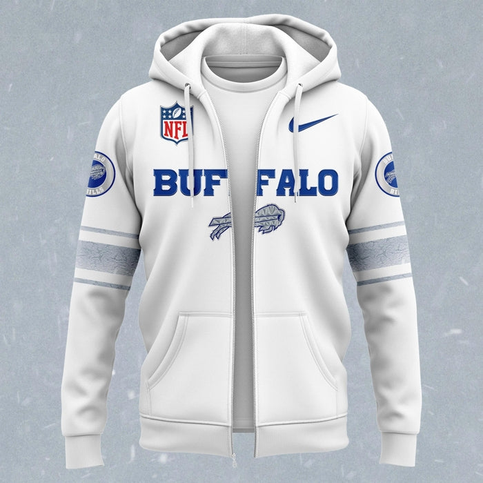 Buffalo Bills White Rivalries uniforms Zip Hoodie 2025