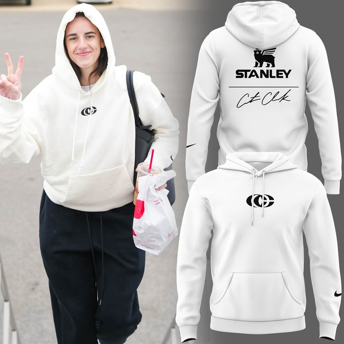 1b Caitlin Was Here Hoodie Caitlin Clark - Her Logo New White Hoodie