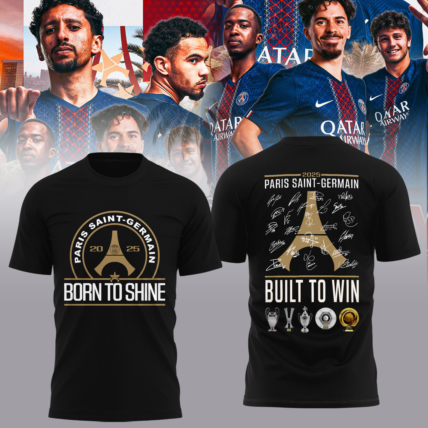 ..PSG – UEFA SUPER CUP CHAMPIONS 2025 Shirt- Black