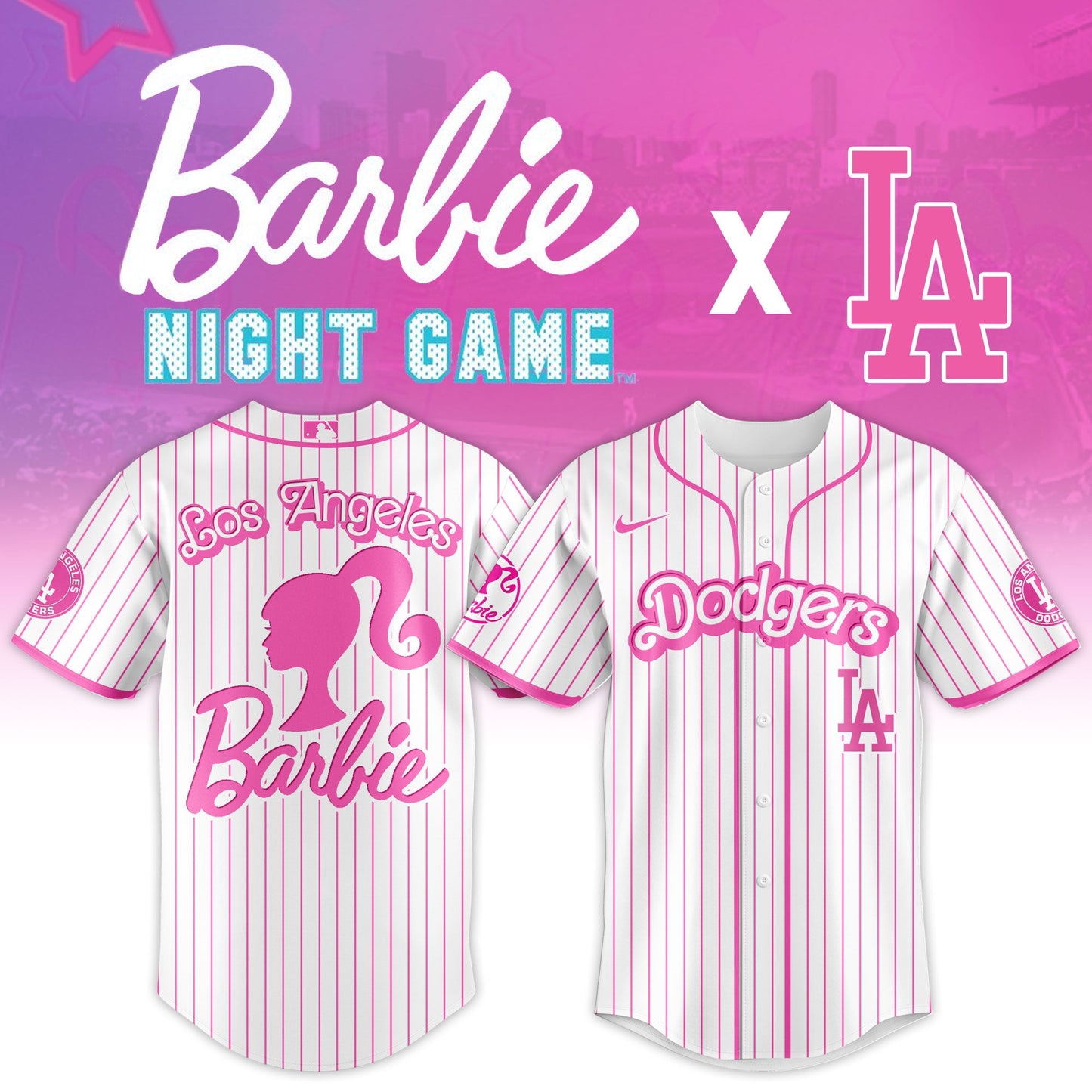 .    Los Angeles Dodgers   MLB x Barbie Night Game Limited Edition Jersey 2025 v1