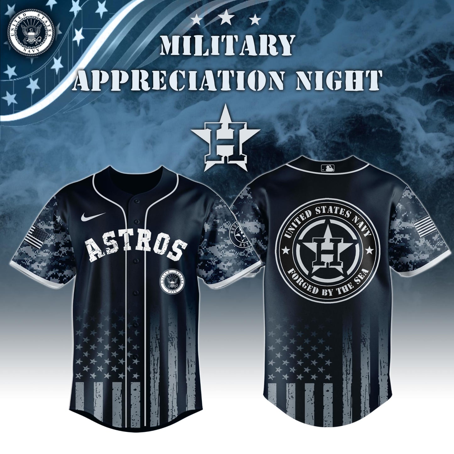 _Houston Astros MLB x Navy Military Appreciation Night Jersey Editions Limited 2025 V5