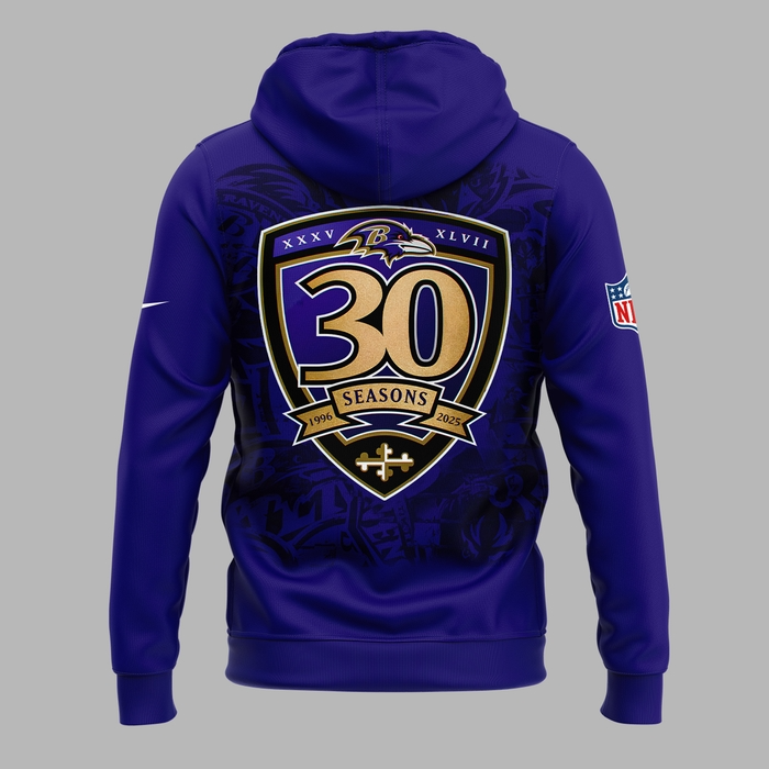 Ravens to Celebrate 30th NFL Season in 2025 V10 Hoodie DDT CTND