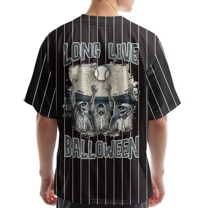 Long Live Halloween - Custom Black Halloween Baseball Jersey