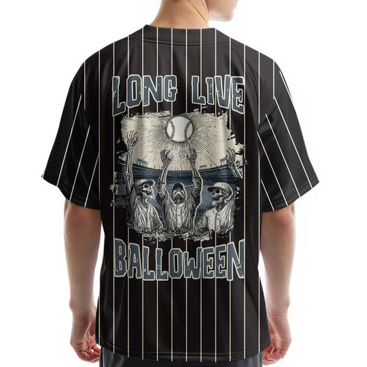 Long Live Halloween - Custom Black Halloween Baseball Jersey