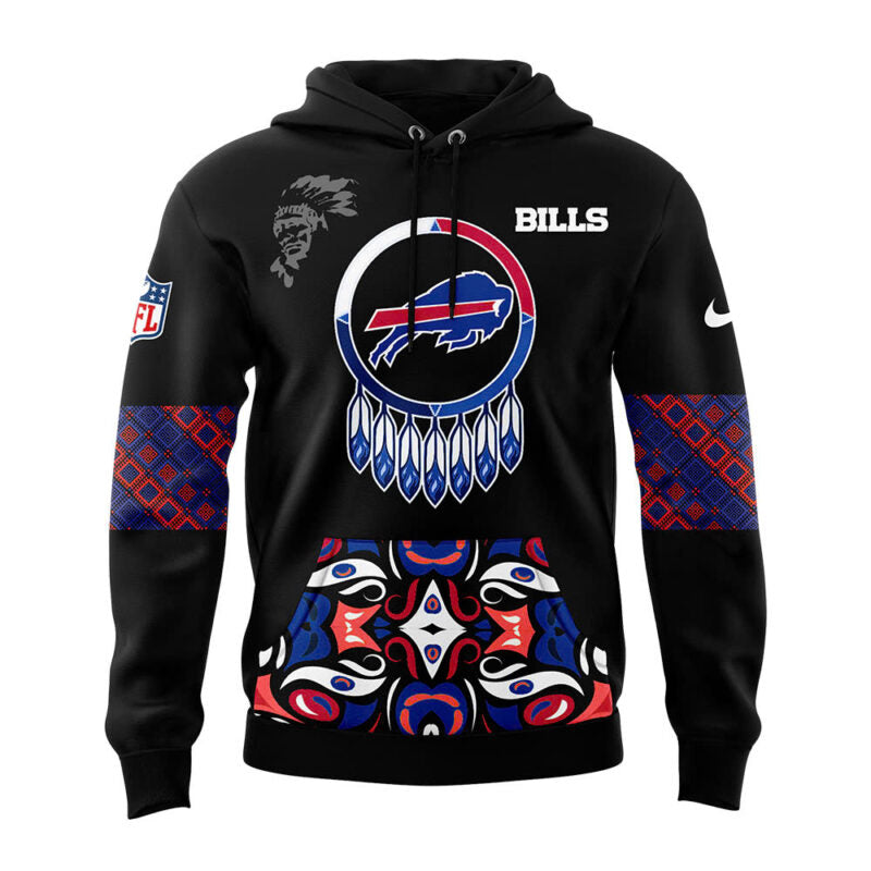 Men’s Buffalo Bills 2024 Native American Heritage Month Premium Limited Pullover Hoodie