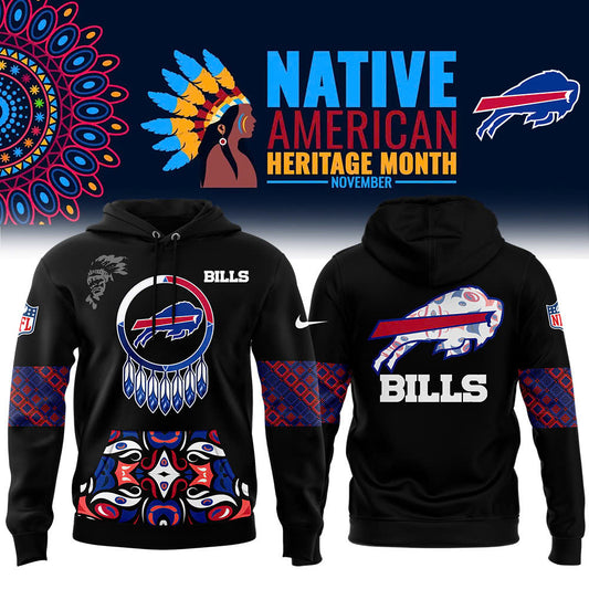 Men’s Buffalo Bills 2024 Native American Heritage Month Premium Limited Pullover Hoodie