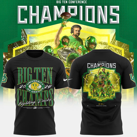Oregon Ducks 2024 Big Ten Football Conference Champions Locker Room Special Premium Limited T-Shirt