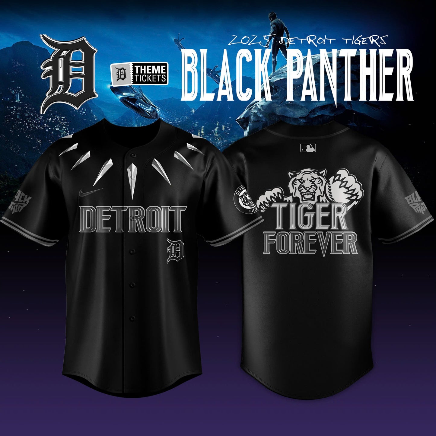 Detroit Tigers v Black Panther Limited Edition Jersey