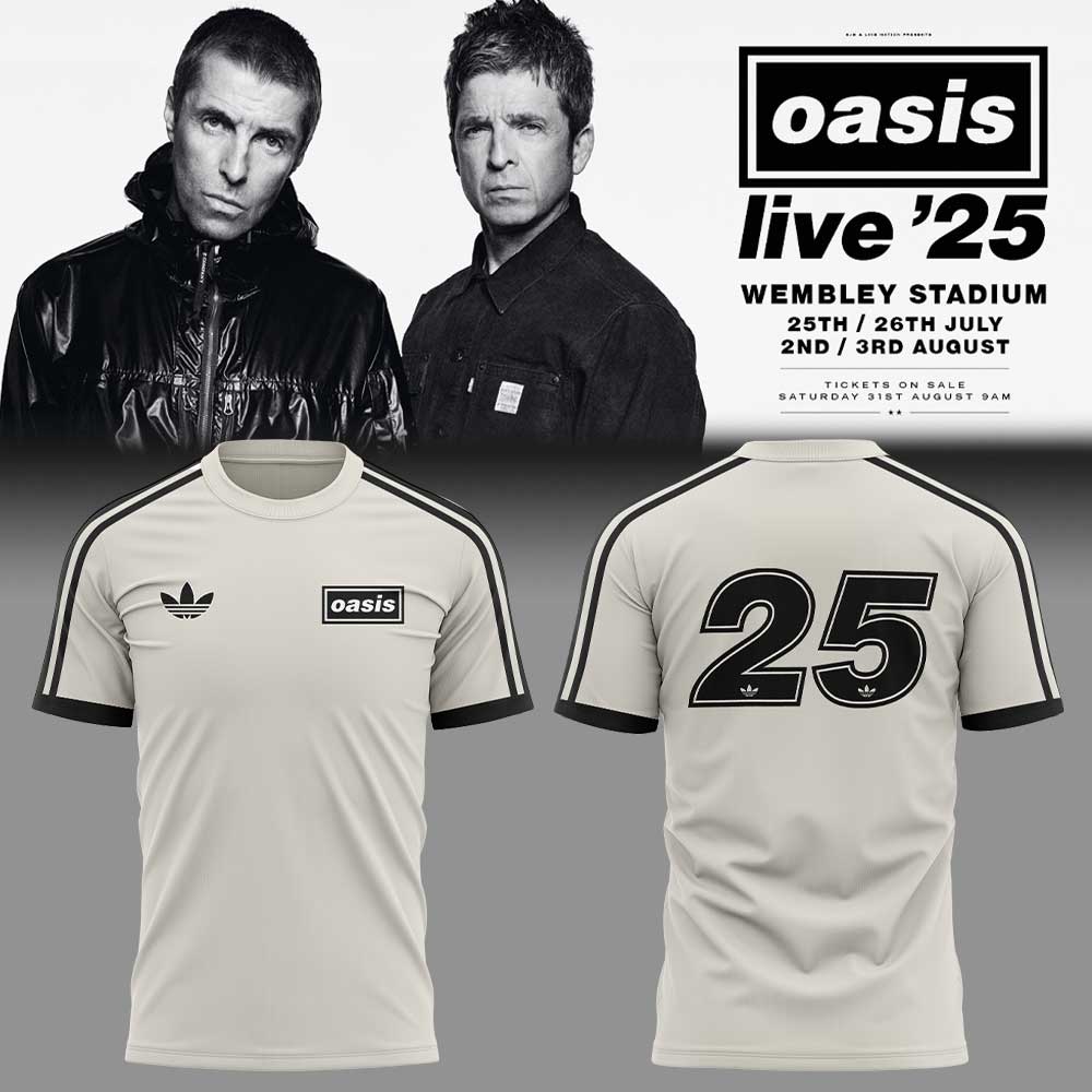 .Limited Edition Oasis “Live ’25” 25 Cream Shirt