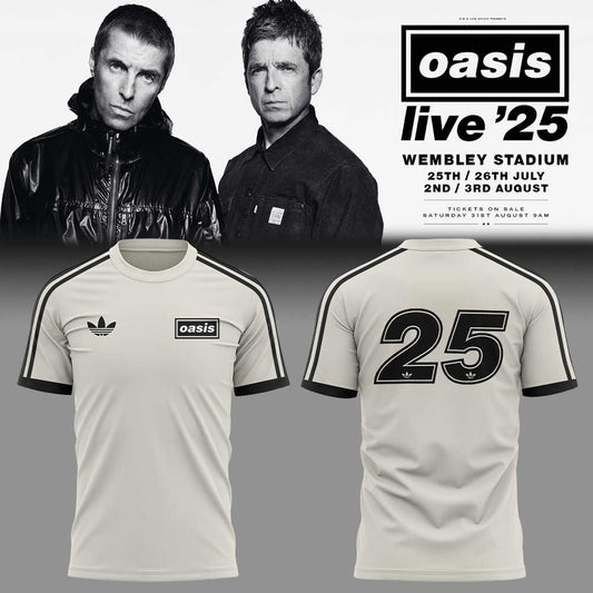 .Limited Edition Oasis “Live ’25” 25 Cream Shirt