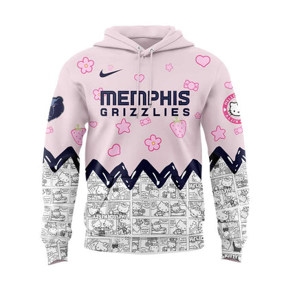 Memphis Grizzlies x Hello Kitty Night Game Pink V2 Hoodie | QO44
