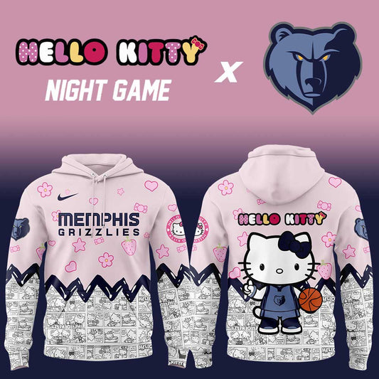 Memphis Grizzlies x Hello Kitty Night Game Pink V2 Hoodie | QO44