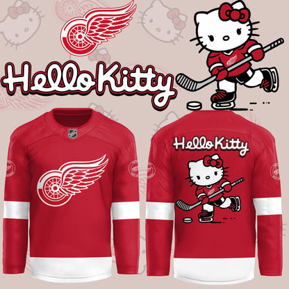 Detroit Red Wings X Hello Kitty RED Hockey Jersey