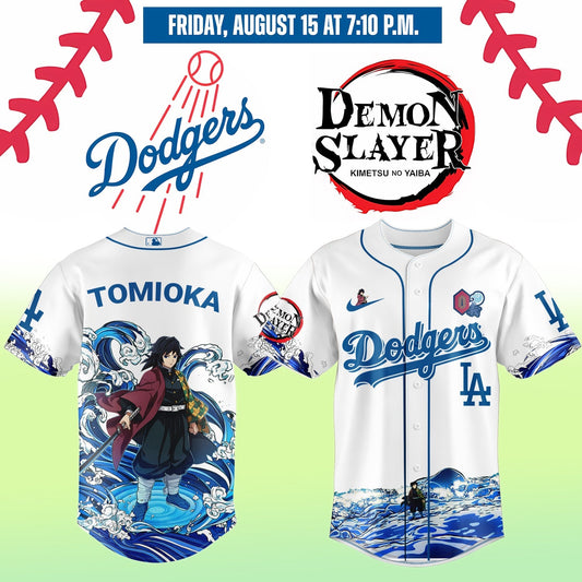 LA Dodgers _ Demon Slayer Tomioka Giyu Baseball Jersey