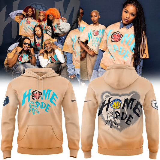 Memphis Grizzlies H🏀ME 〽️ADE Collection Brown Hoodie | ZS50