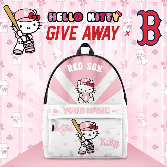 Limited Edition Boston Red Sox x Hello Kitty Back Pack Custom Name For Fans
