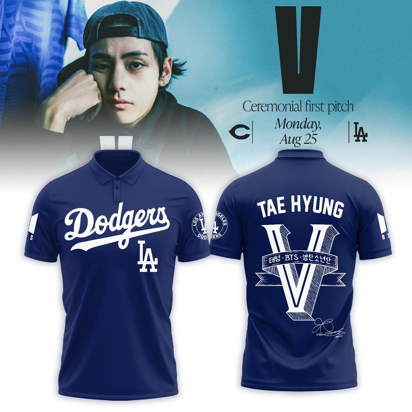 LA Dodgers x V BTS Limited Edition Polo-5
