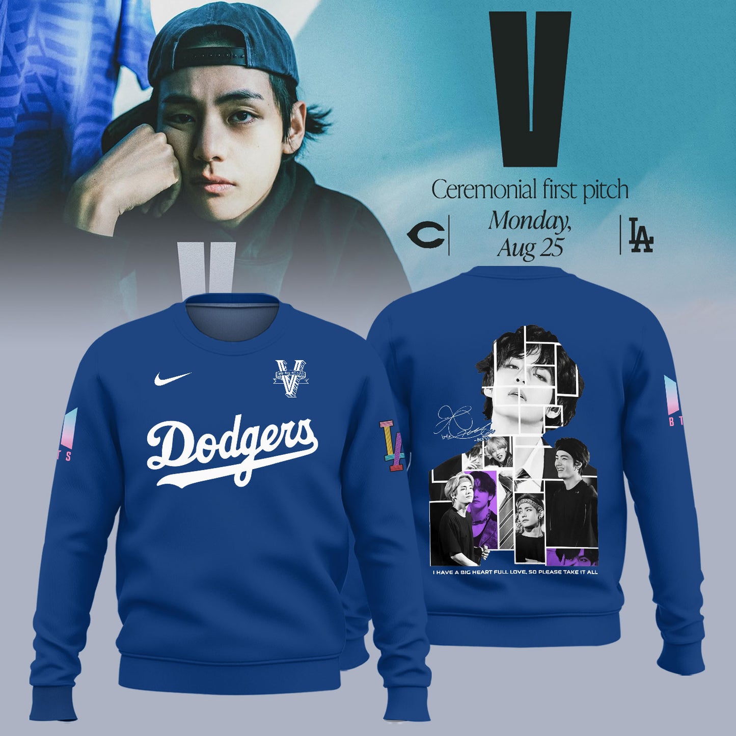 LA Dodgers x V BTS Limited Edition Shirt- Blue