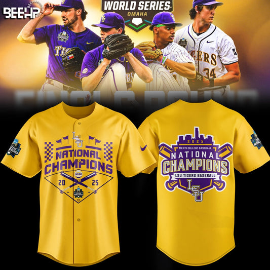 LSU Tigers Baseball Jersey - 2025 NCAA Baseball Men’s College World Series Champions Jersey